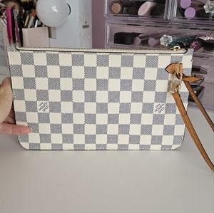 Louis Vuitton Neverfull MM Wristlet Damier Azur